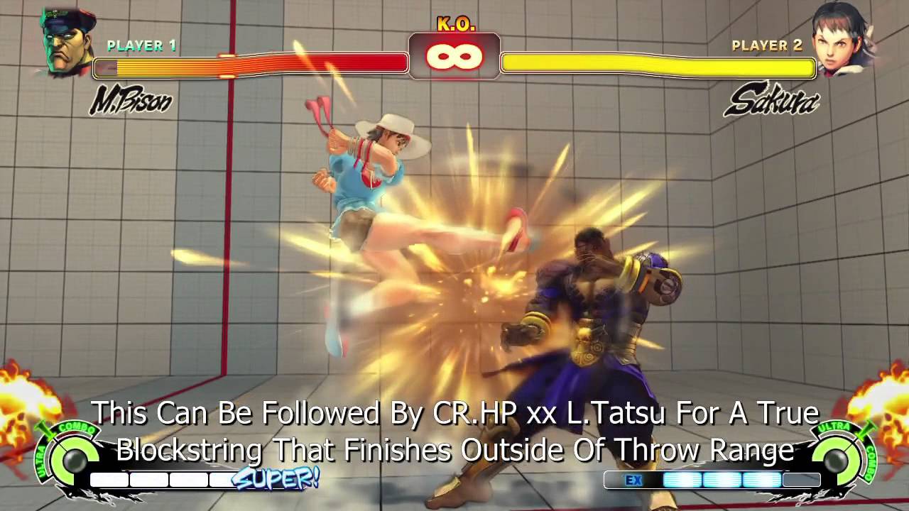USF4 Sakura Combo Compendium #8 - M. Bison