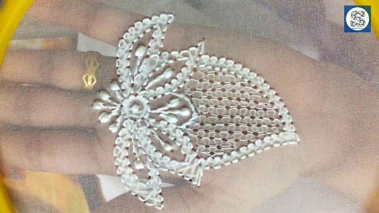 Chikankari Embroidery Tutorial, Jali Work / Net Hand  Embroidery, Kurti Design by Shab Embroideryish