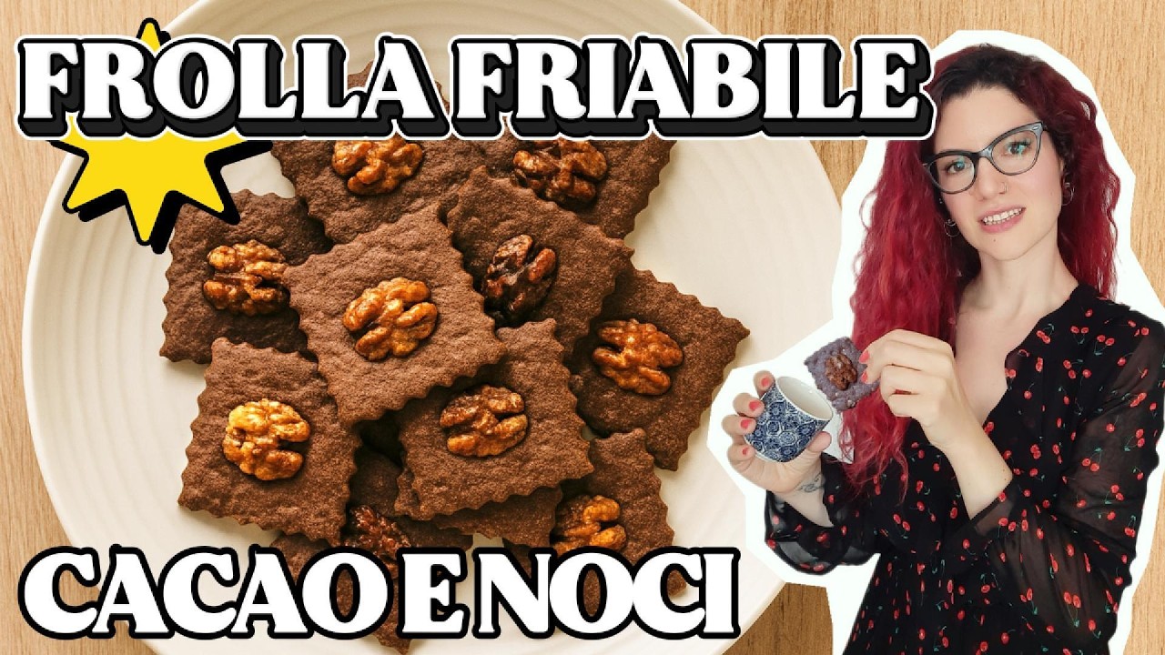 Biscotti di frolla CACAO e NOCI: base versatile per qualsiasi frutta secca