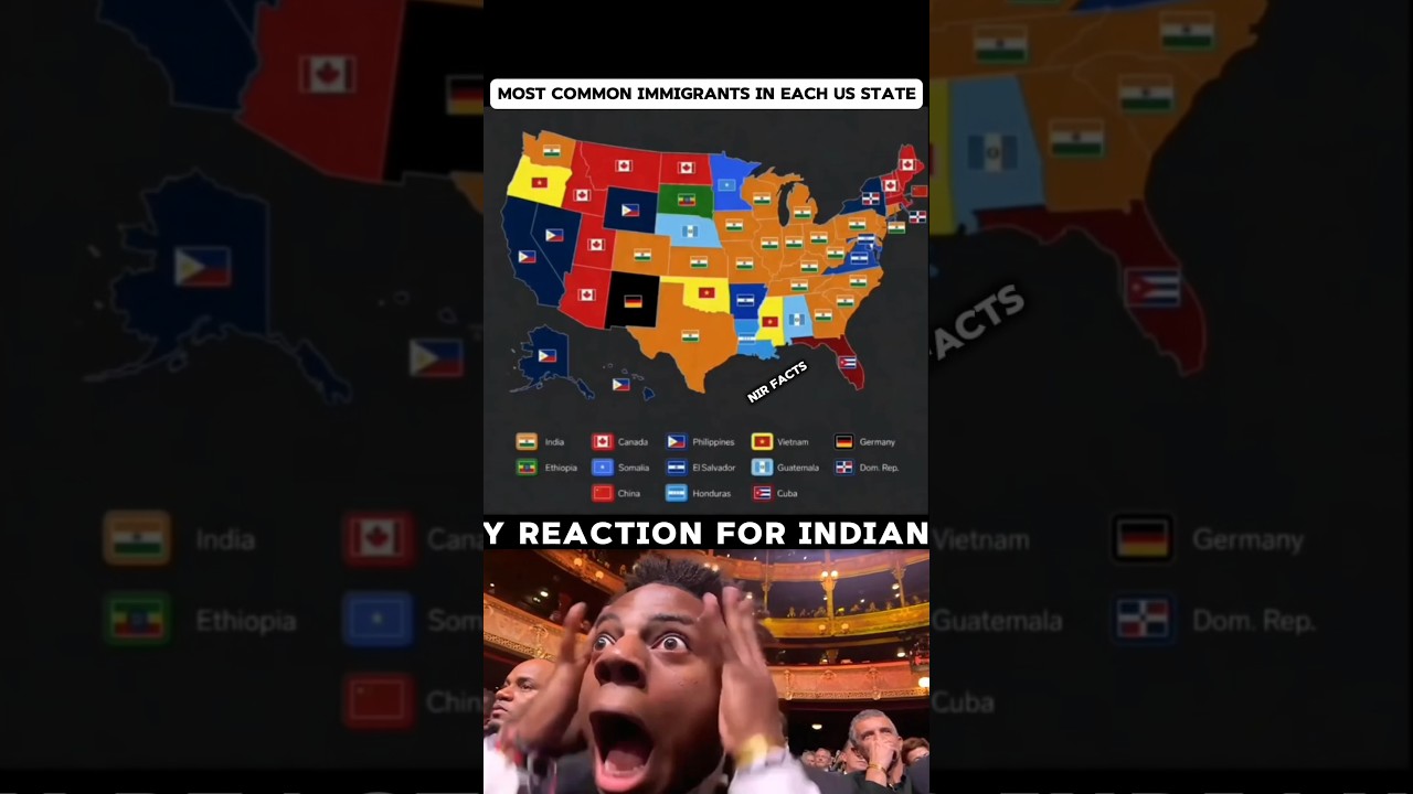 Indian Population in the USA: State by State 🤯🇺🇸🇮🇳 #shorts #geography #countries