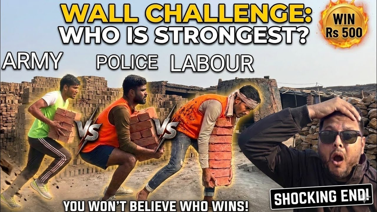Army vs Delhi Police vs Labour😱: Who will win🔥WALL OF HELL CHALLENGE ?🧱