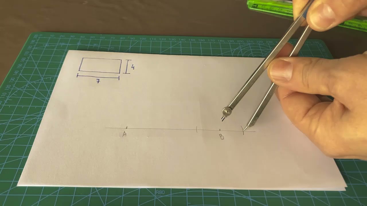 Traçar retângulo com régua e compasso