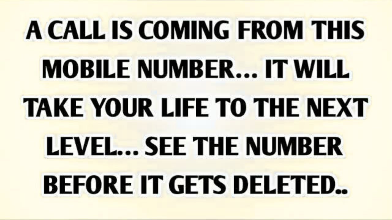 💸 A CALL IS COMING FROM THIS MOBILE NUMBER… IT WILL TAKE YOUR LIFE TO THE NEXT LEVEL… SEE THE..