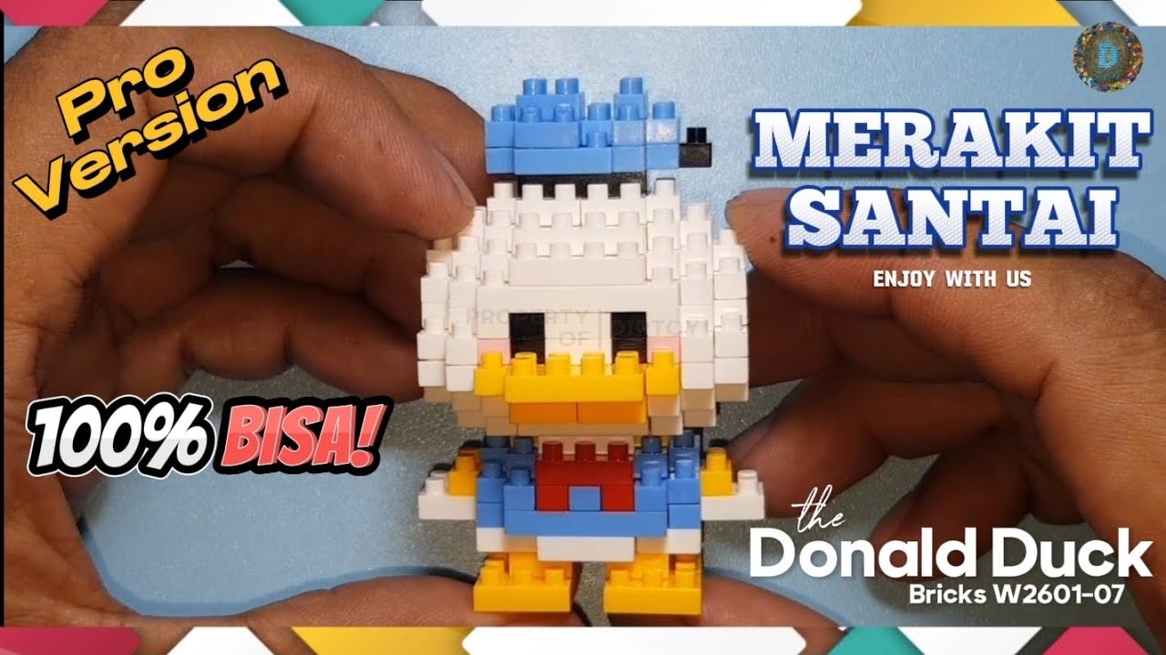 Cara merakit mini Bricks Donald Duck W2601-07