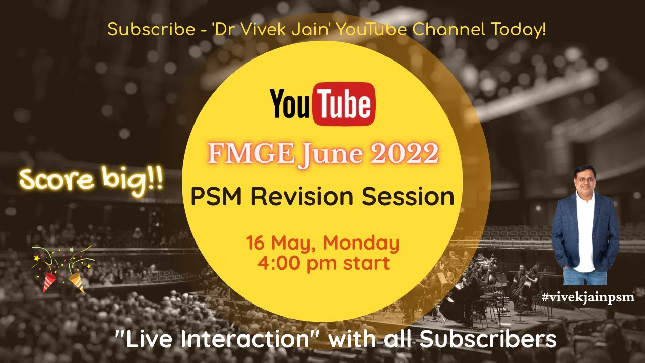 PSM REVISION SESSION '100% Course' FMGE June 2022 #vivekjainpsm #fmge #neetpg