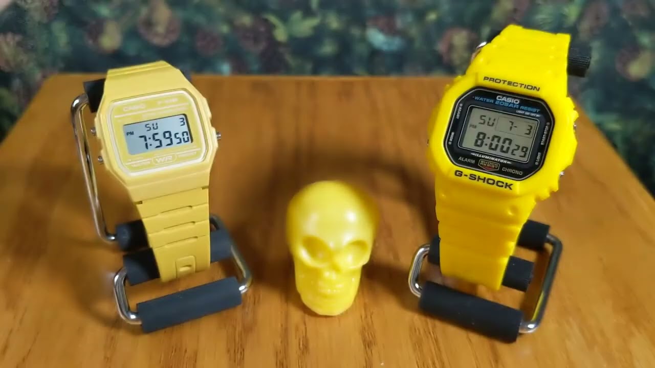 Yellow Watch Extravaganza ~ Two Classic Casios for Summer (G-Shock & F91W)!