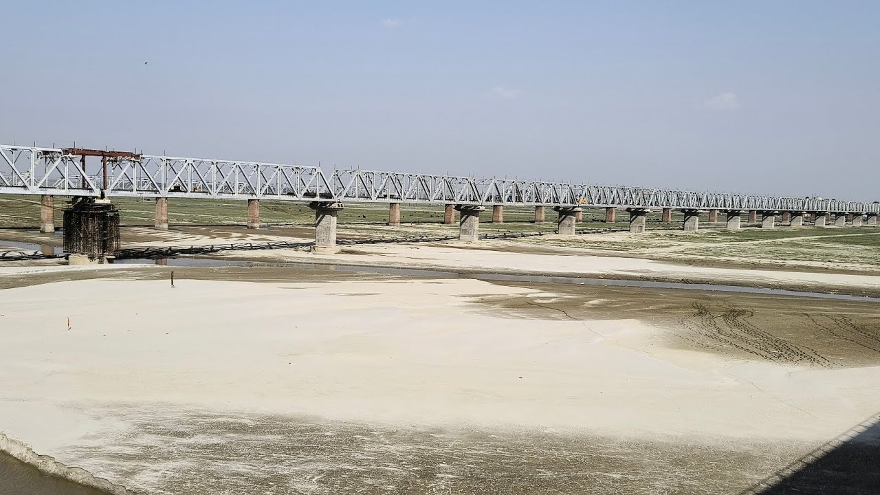 गंगा नदी पर रेलवे ब्रिज निर्माण कार्य l New Railway Bridge Ganga River Prayagraj l