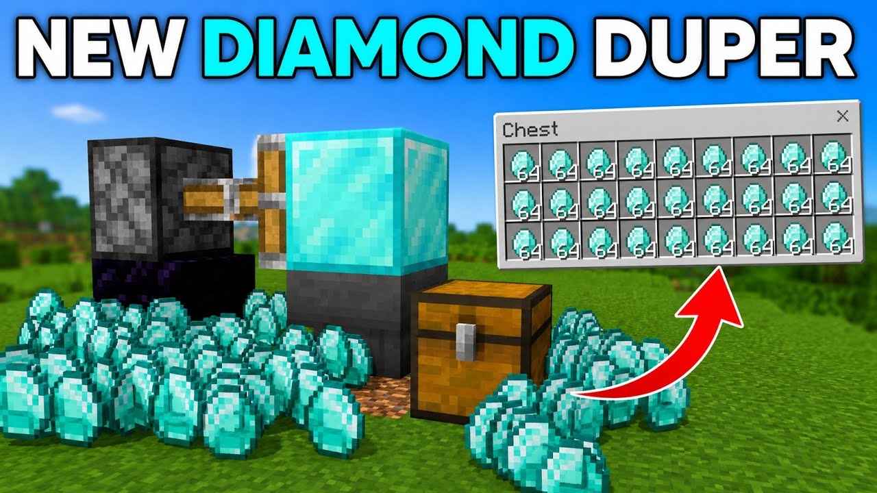 👆👆How To Make DIAMOND Farm/Duper in Minecraft Bedrock 1.21+ (Actually Working) OMG 😱😱