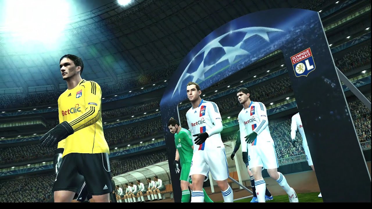 PES 2011 UEFA Champions League FIRST KNOCKOUT ROUND 1ST LEG REAL MADRID C.F. VS OLYMPIQUE LYONNAIS