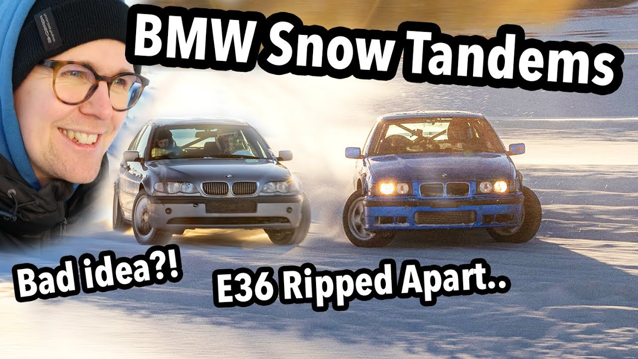 First Time Drifting My BMW E36 Turbo in the Snow!