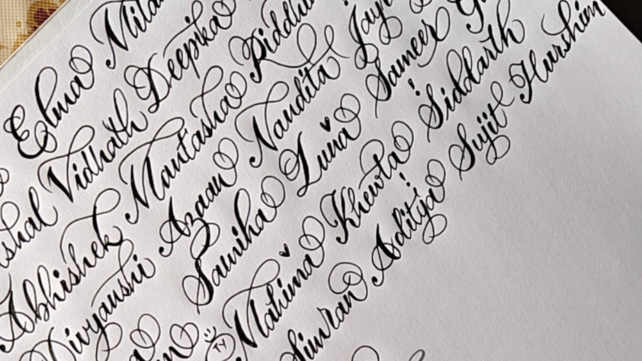 Calligraphy Name Writing w Kritika Malhotra ✨