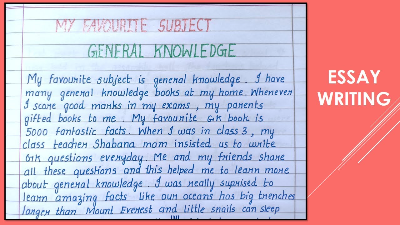 Write an Essay On My Favourite Subject - general Knowledge || Essay Writing || Short Essays ||