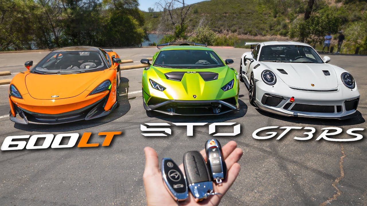 McLaren 600LT vs Lamborghini Huracan STO vs Porsche GT3 RS - Battle of the Track Supercars!