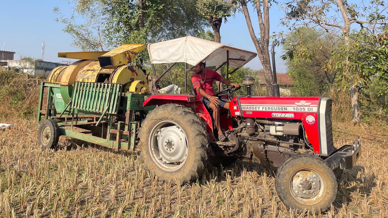 Massey Ferguson Tractor with Surjeet Thresher | Paddy Harvesting in Full Power | Tractor Video