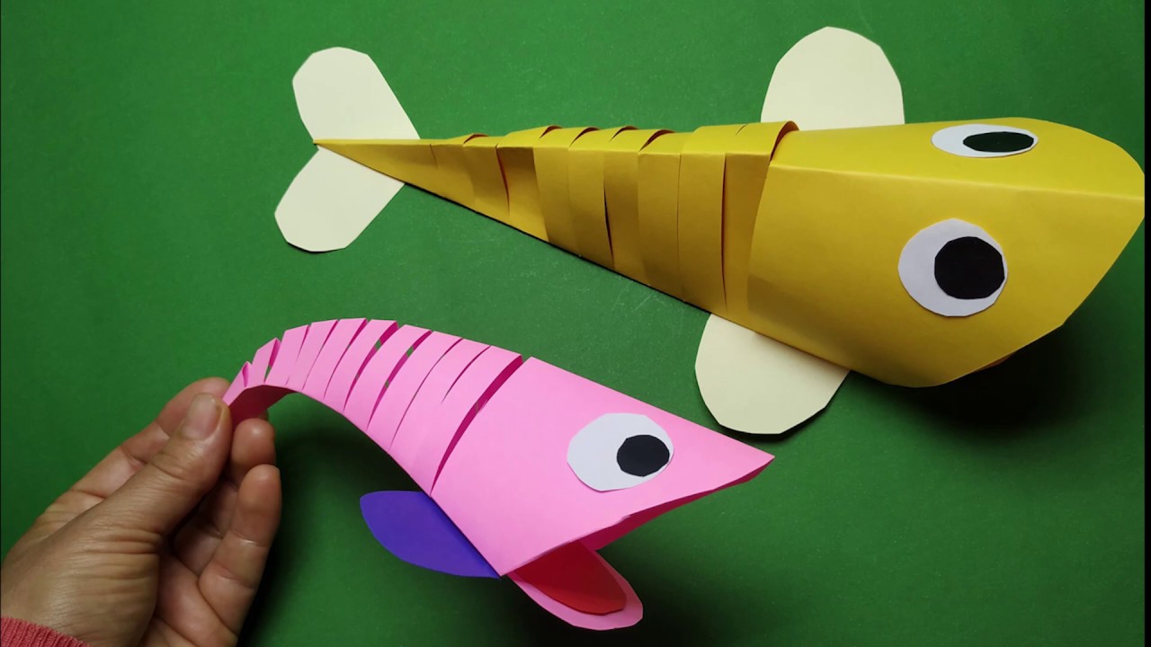 Como fazer Peixe Articulado de Papel - artesanato fácil para crianças