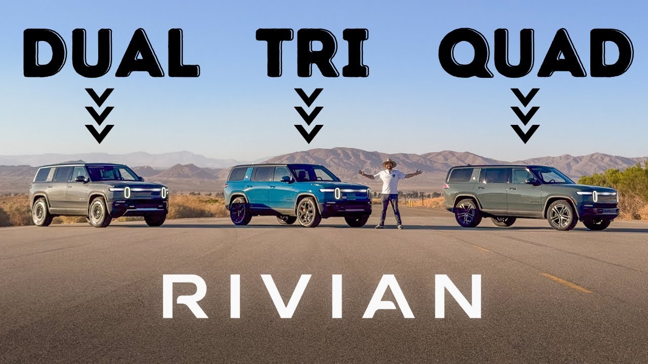 Rivian R1S Dual-Motor vs Tri-Motor vs Quad-Motor! Performance, Acceleration, Pricing, & Efficiency