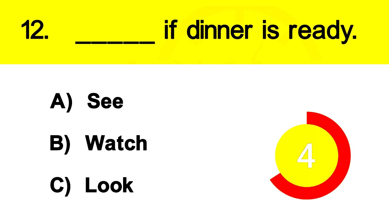See, Look, Watch  Grammar Exercise Quizzes & Test | Mixed Grammar Test | Fast Learning