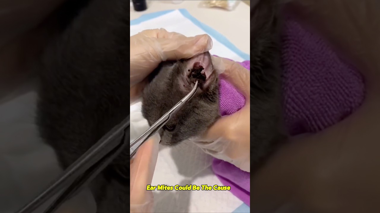 Essential for cat ear cleaning!Amazing results after using ear cleaner.#foryoupage #cat #funny #pet