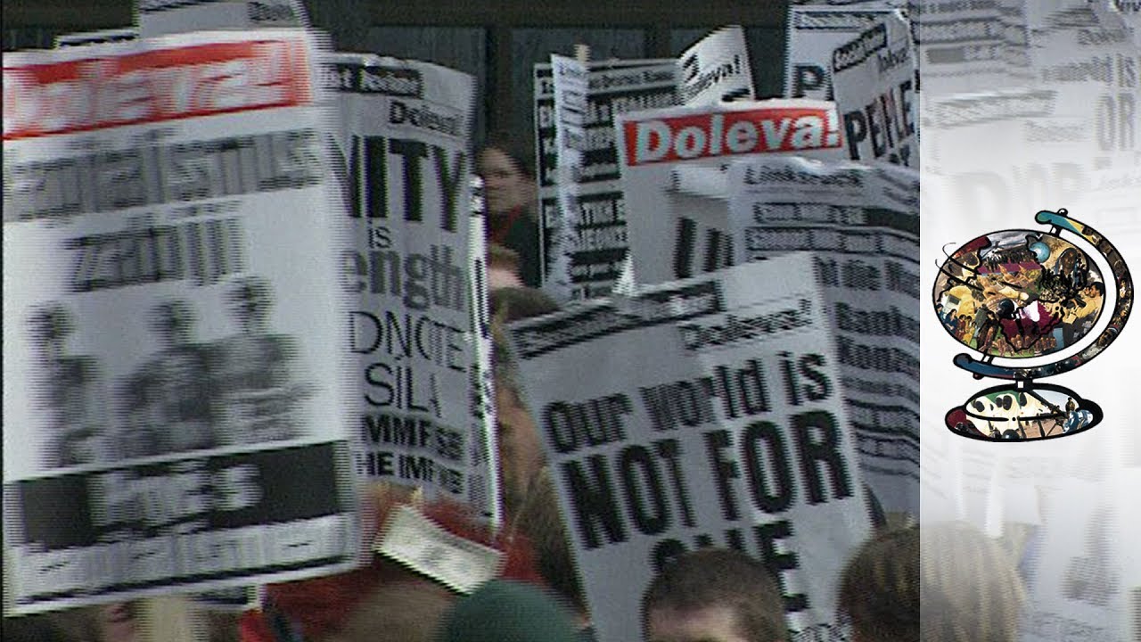 Protest Gets Heated In The Czech Capital (2000)