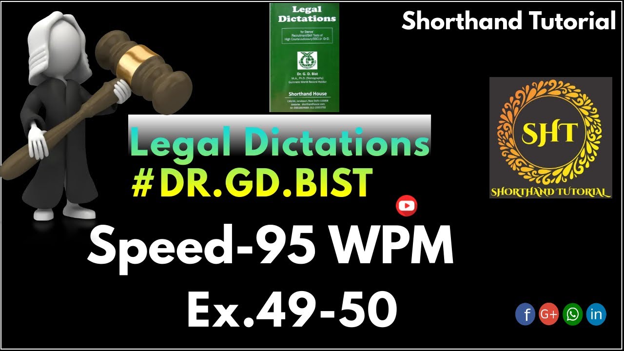 Legal Dictation  | Ex49-50 (95wpm) | @Shorthand Tutorial | DR.GD.BIST series  | Shorthand Dictation