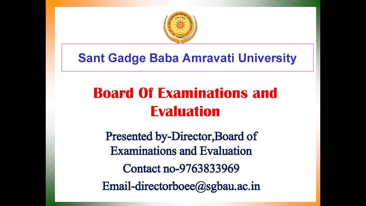 Information about SGBAU Exam Section by Mrs. Monali Totey