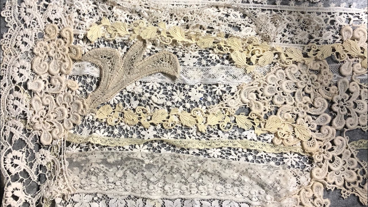 #roxysjournalofstitchery Treasure Hunt vol 4 happy mail of antique laces - for slow stitch projects