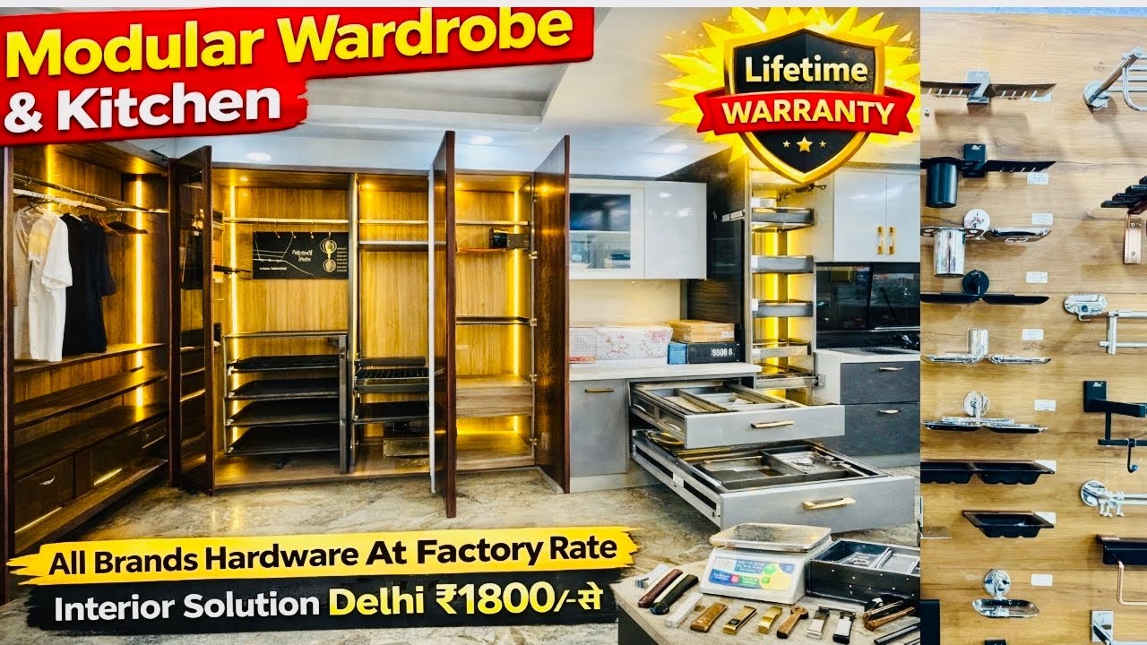 Delhi NCR Modular Wardrobe & Kitchen 🔥 | Factory Rate Hardware | Lifetime Warranty 