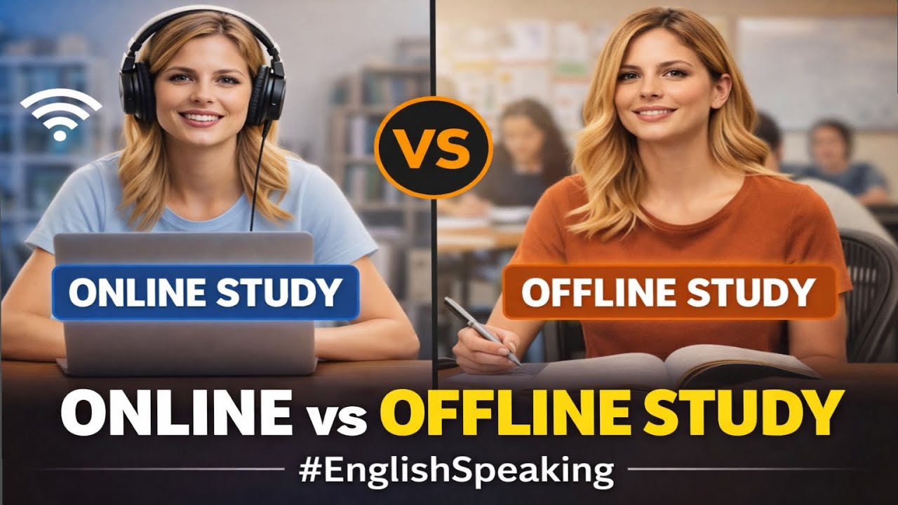 Online Study vs Offline Study | English Speaking Practice | Speak English Confidently and Fluently