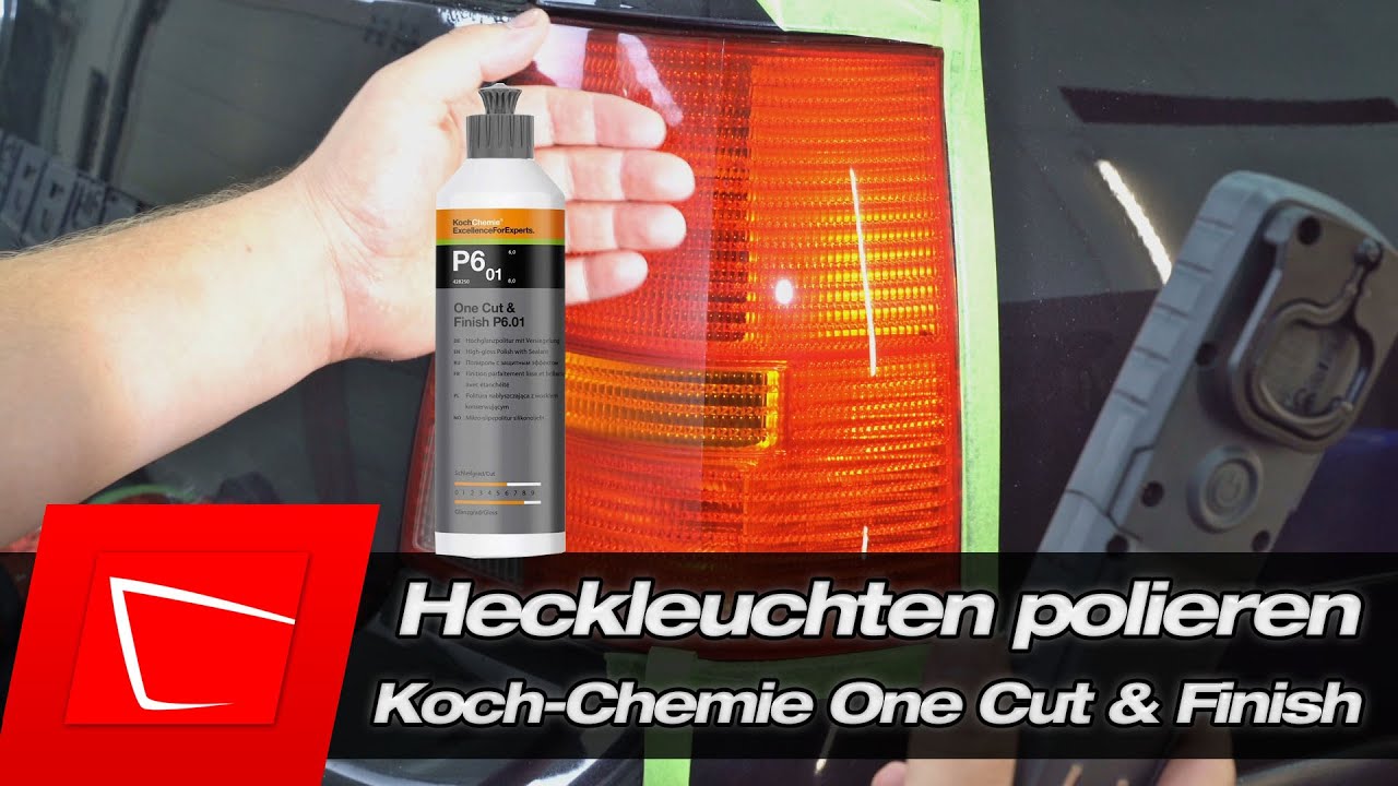 Polieren mit einem Pad und einer Politur - mit Koch-Chemie One Cut & Finish Heckleuchten polieren
