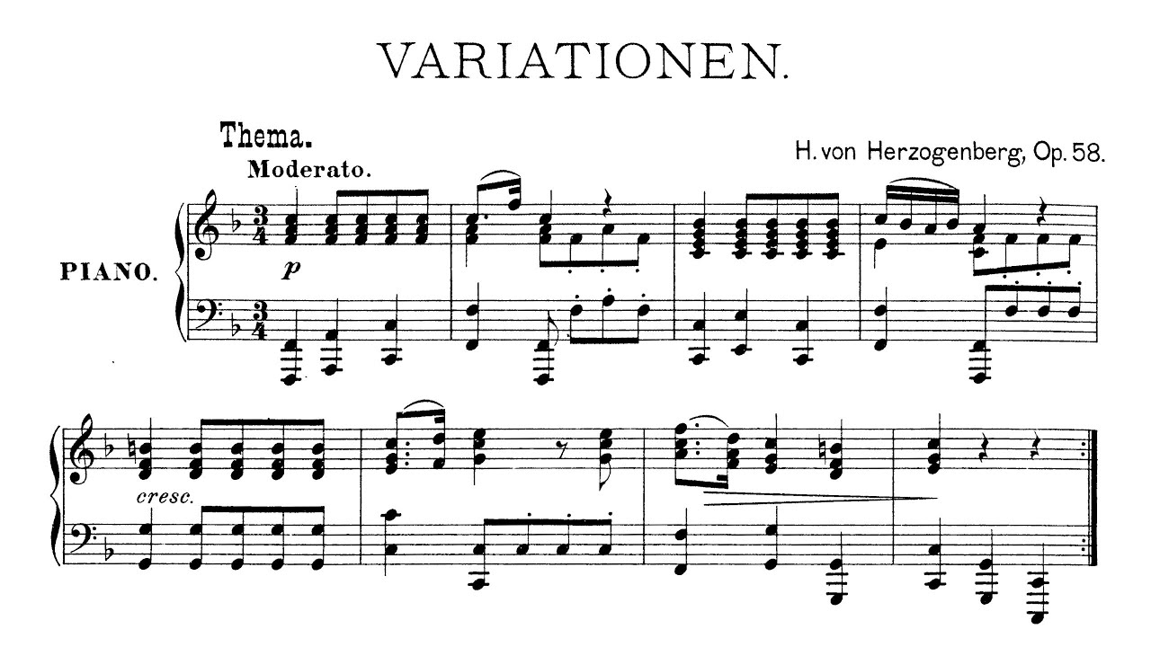 Herzogenberg - Variations on the Minuet from Mozart's Don Juan, Op. 58 (Audio+Sheet) [Veljković]