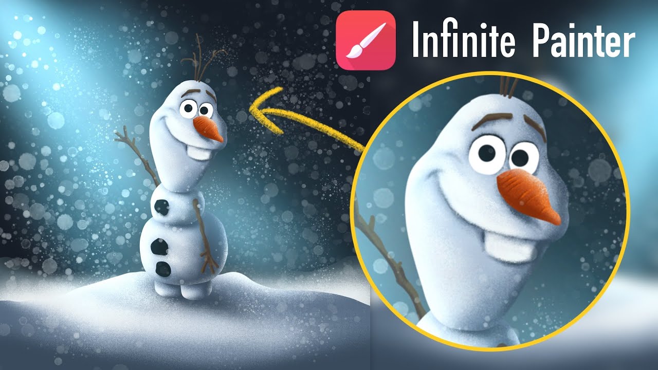 Draw Olaf from Disneys Frozen - Infinite Painter Tutorial #21