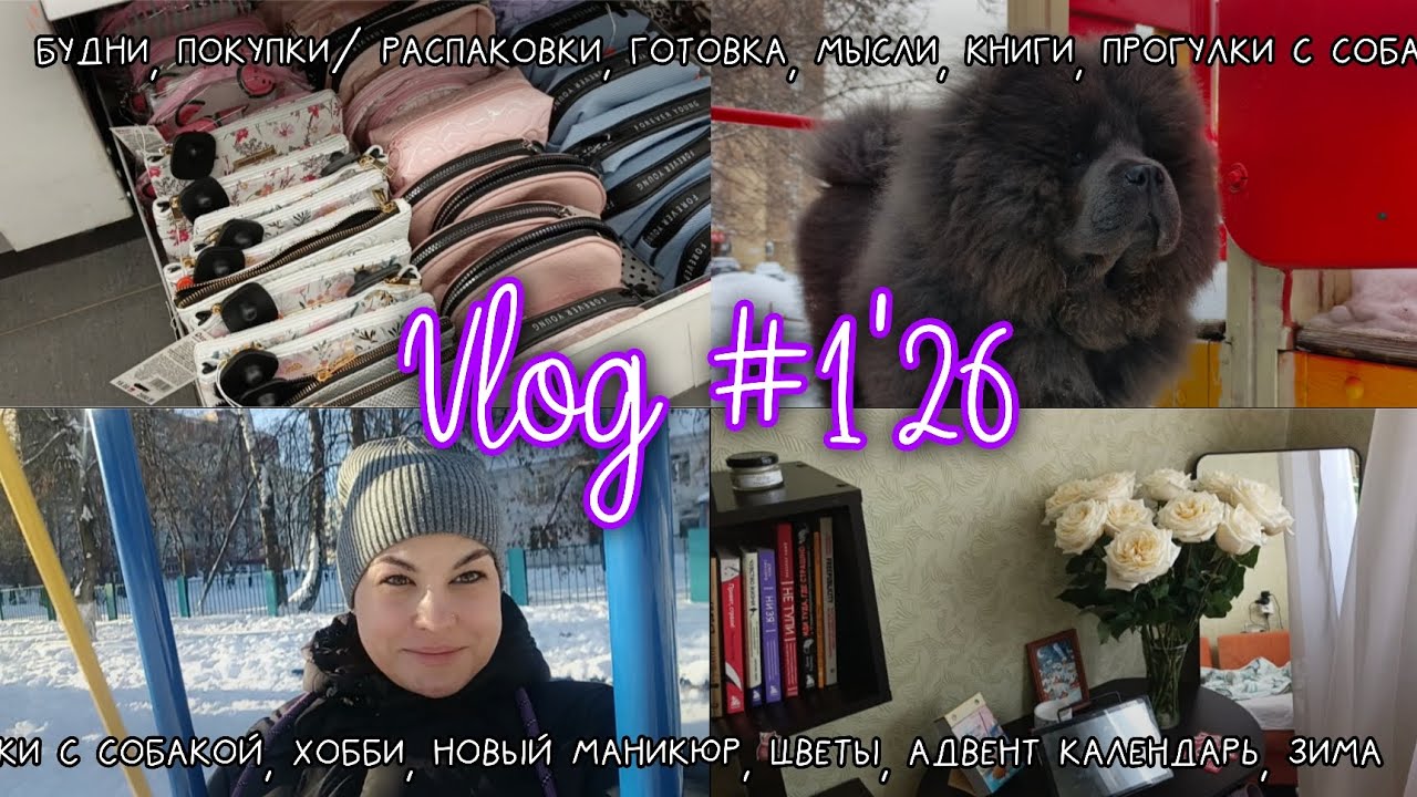 Первый VLOG'26 💜| НАЧАЛО ЯНВАРЯ | БУДНИ | ПРОГУЛКИ С ЧАУ | РАСПАКОВКИ 
