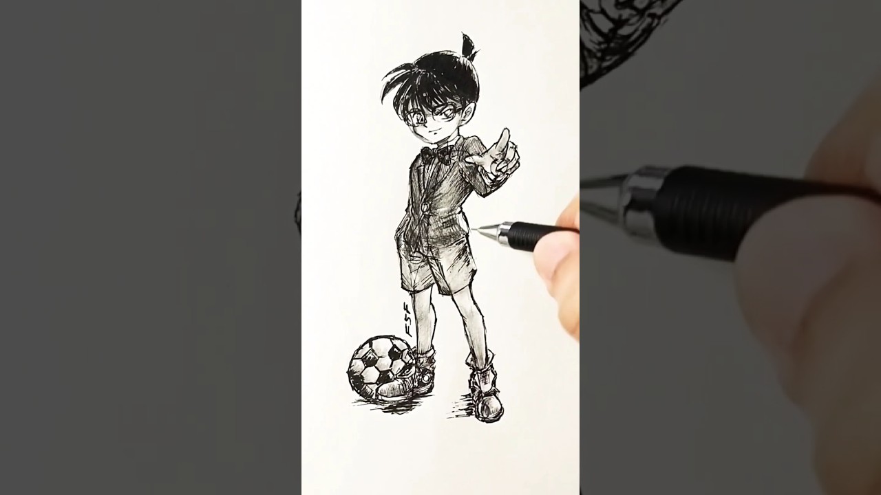 Speed drawing Detective Conan 😳 #shorts #anime #drawing