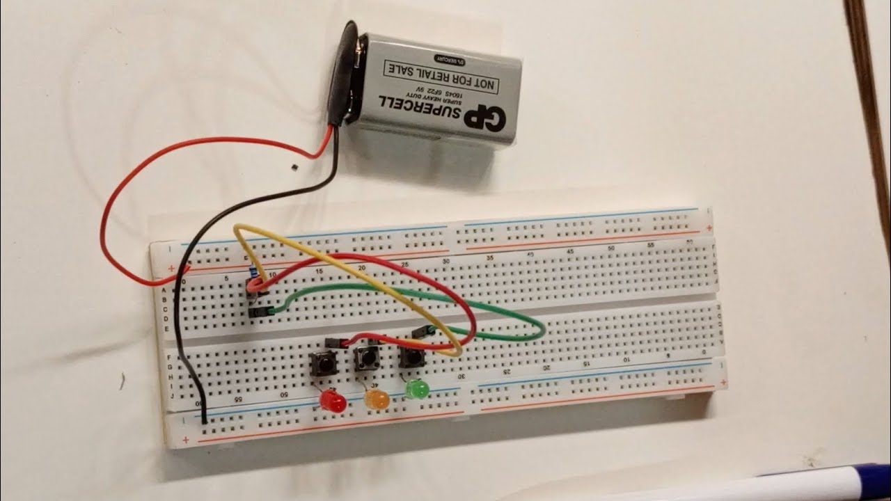 Connecting Push Buttons to LEDs on a Breadboard