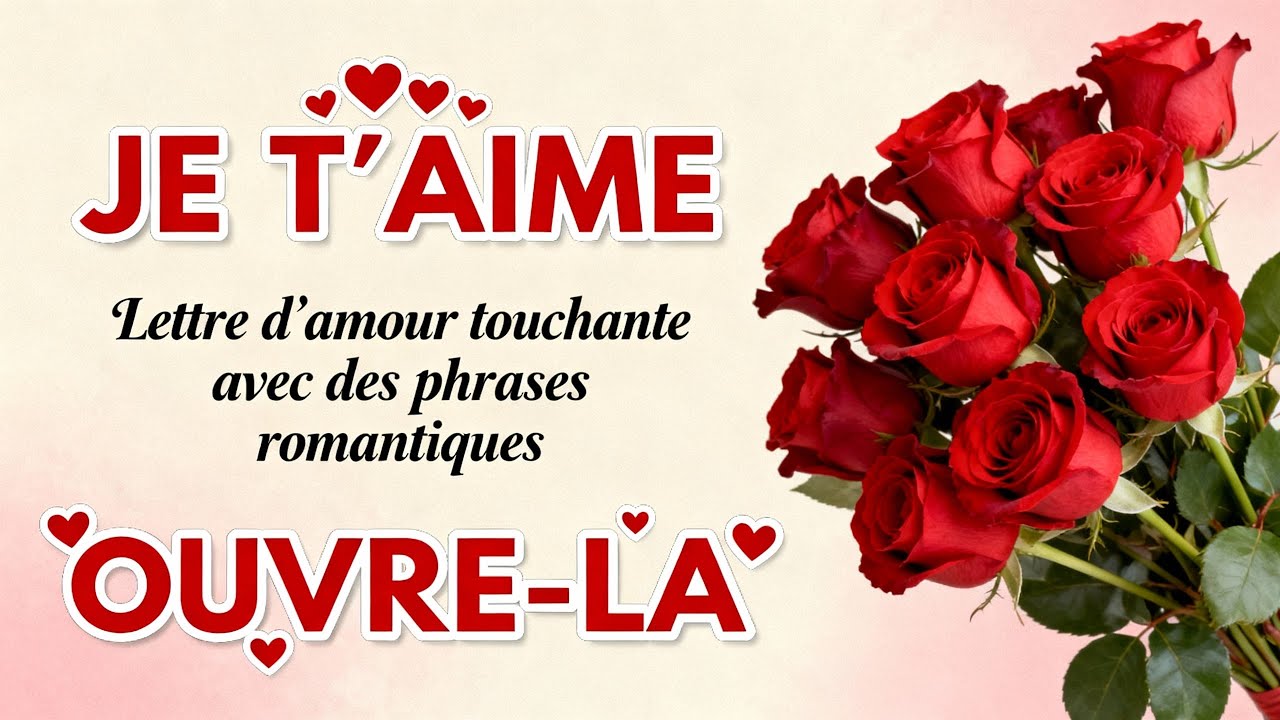 Mon Amour, ouvre cette lettre d’amour à une personne qui compte pour toi. Je t’aime.