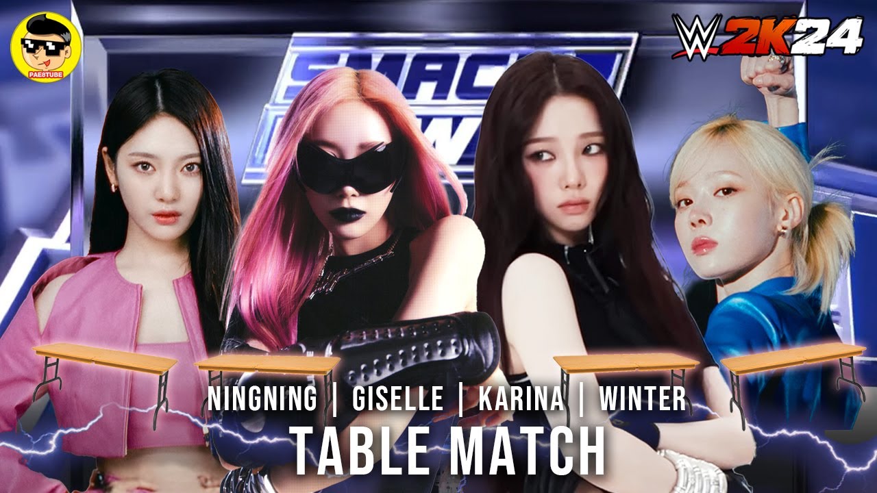 AESPA TABLE MATCH - karina vs winter vs giselle vs ningning - WWE KPOP #pae8tube