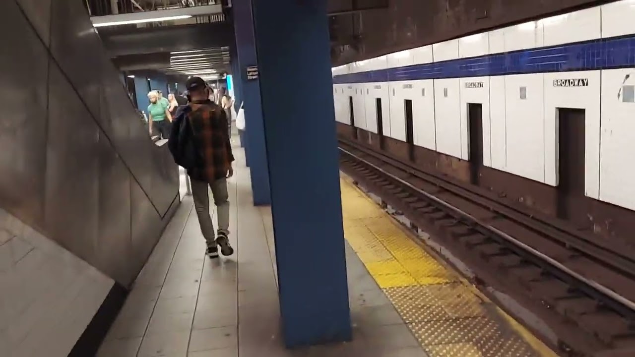 NYC Subway Bleecker - Broadway Station with train stop, trip stop, trip  cock or tripper in video