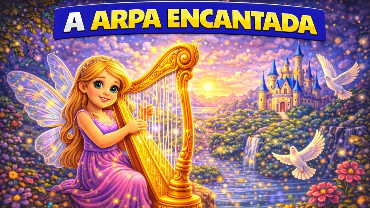 🎵 A Arpa Encantada ✨ Uma História de Magia, Música e Emoção