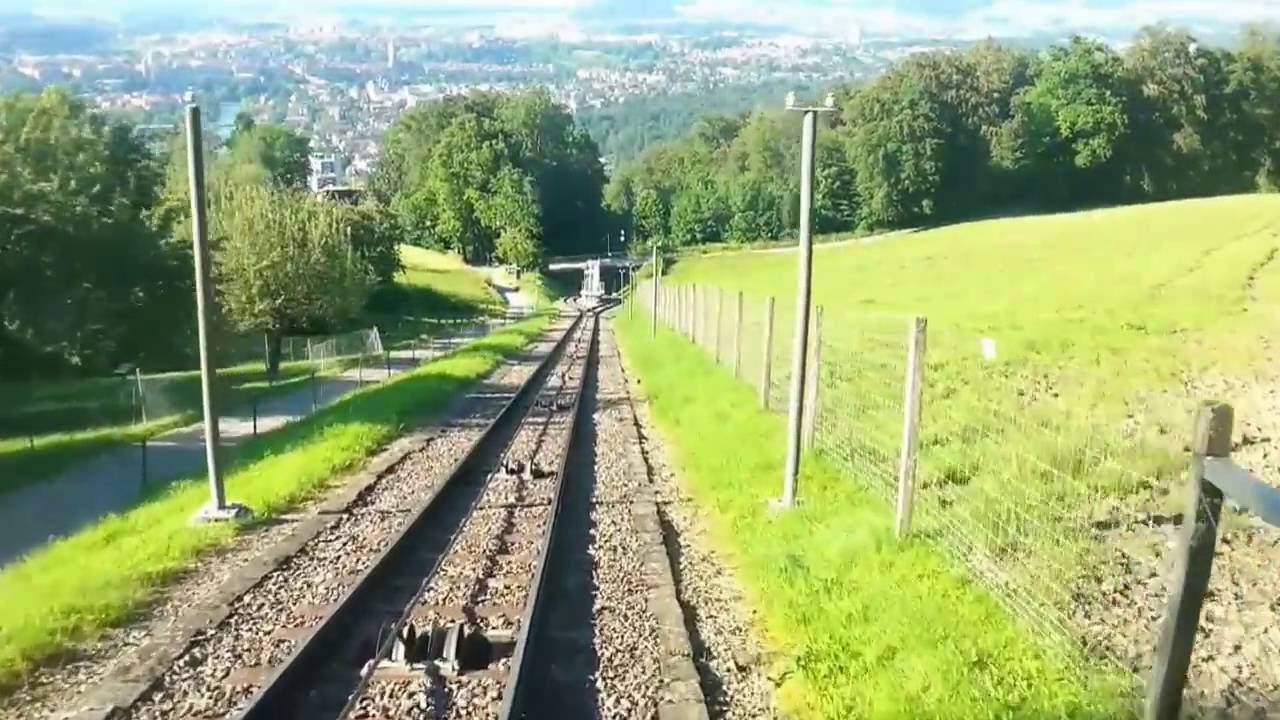Fahr in der Gurtenbahn von Gurten Kulm nach Bern