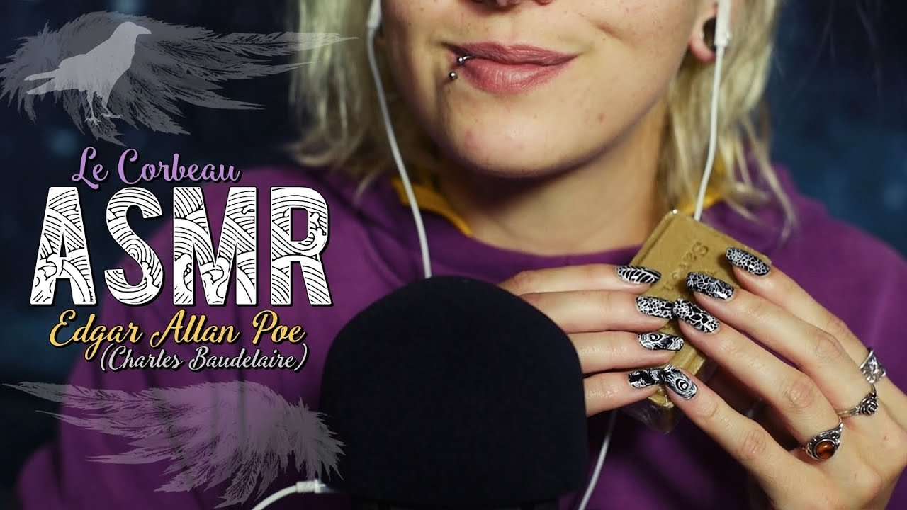 ASMR Français  ~ Le Corbeau { Edgar Allan Poe / Charles Baudelaire} Lecture chuchotée