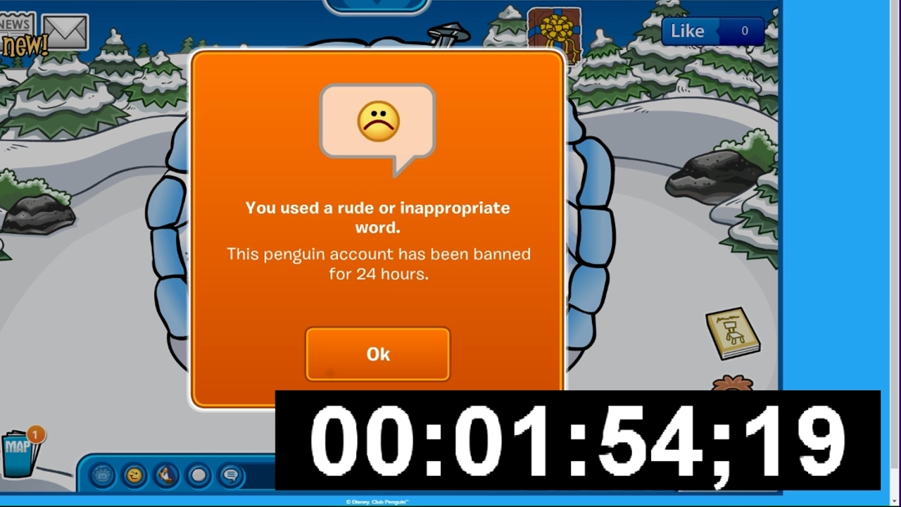 Banned From Club Penguin Speed Run 1m 54s