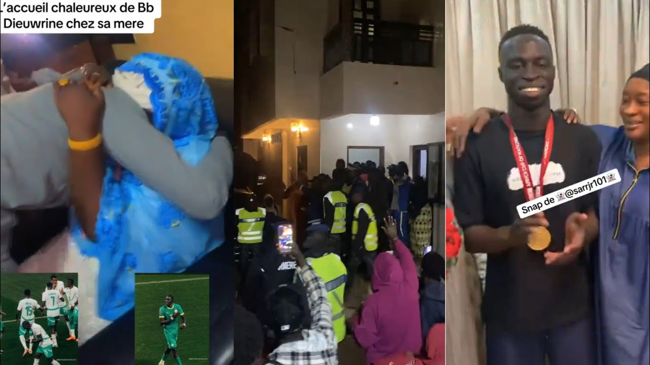 Accueil des Lions Sadio Mané, Ismaila Sarr, Krepin Diatta, Pape Gueye.. dans leur famille é quartier