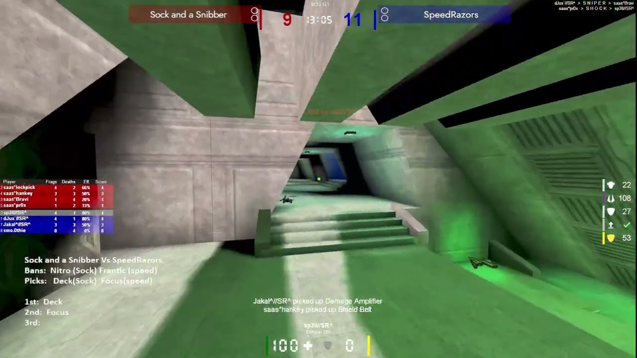 |UT99| Sock and a Snibber VS SpeedRazors 4v4 NWTDM PlayUnreal Tournament!