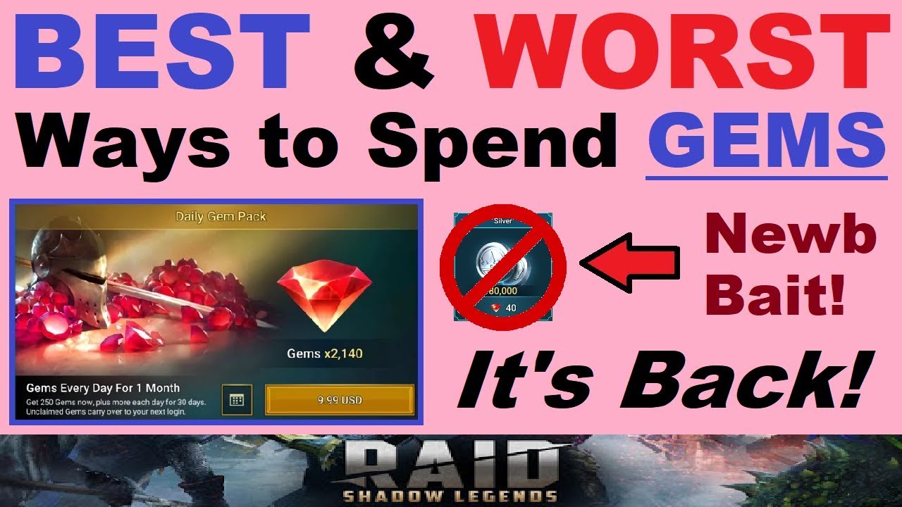 ~BEST & WORST~ Ways to Spend *GEMS* in RAID: Shadow Legends (The Daily Gem Pack is Back!)