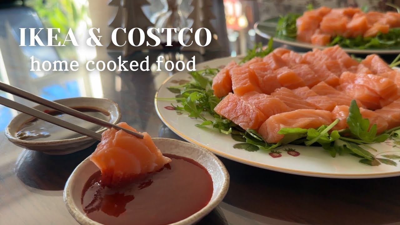 12월 영국 Ikea와 Costco Haul - 횟감 연어 손질, 10분만에 뚝딱 만드는 피스타치오 치즈케익, 장본거 소분해서 보관하기 | 영국 이케아 식당 메뉴