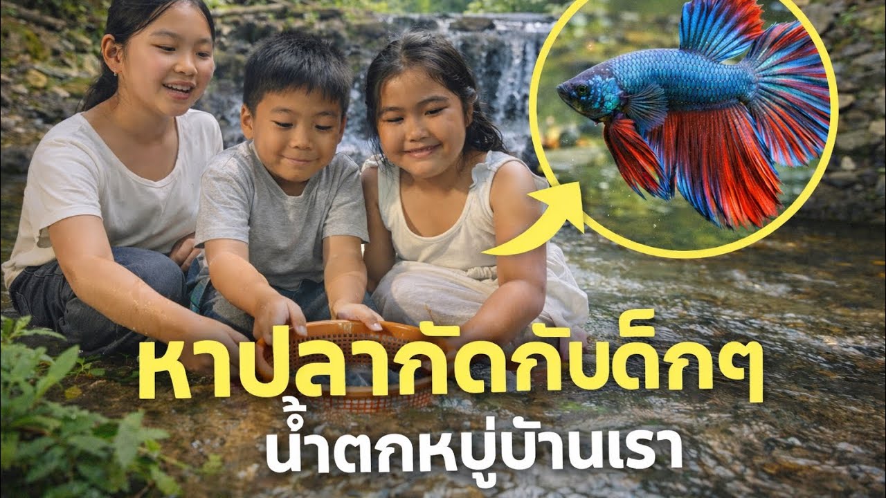 ผจญภัยหาปลากัดบ้านกับหลานๆที่น้ำตกหลังบ้าน แบบรั่วๆมั่วๆจะได้ปลากัดกี่ตัว? 