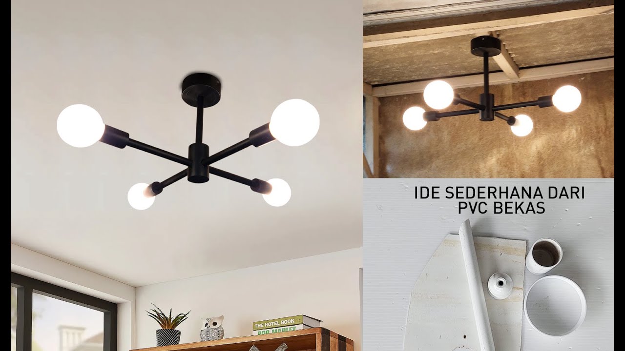 DIY Membuat Lampu Flapond Sederhana dari Pipa PVC / Ceiling Light