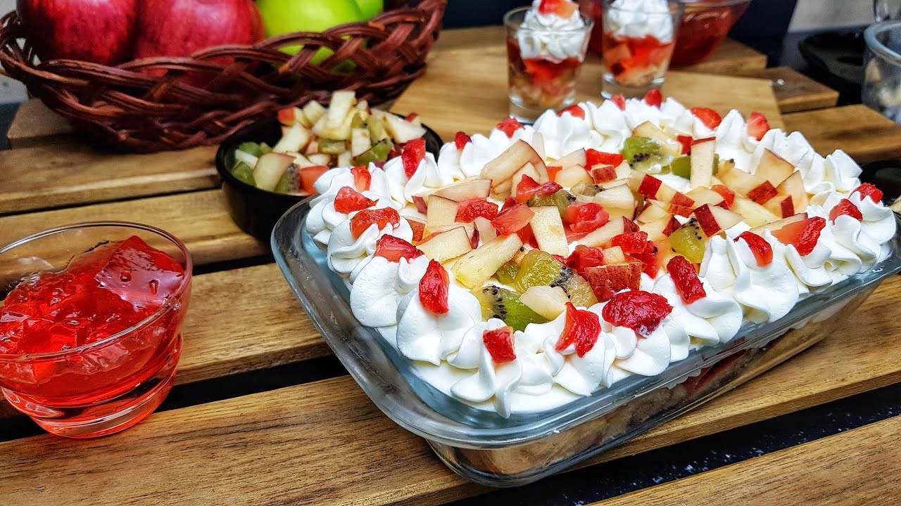 Fruit Trifle Pudding - No Gelatin, No Chinagrass, No Cooking, Tasty Pudding in Just 10 Minutes