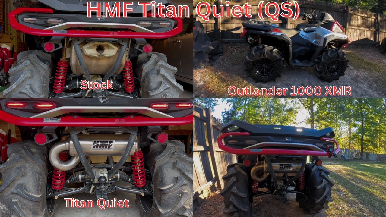 Can Am Outlander 1000 XMR Gen 3 Exhaust swap for HMF Titan-Quiet (QS) #canam #outlander1000 #hmf