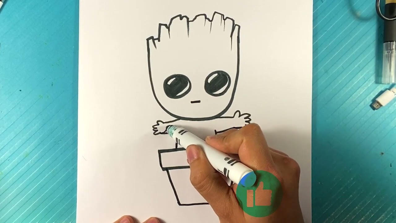 EASY How to Draw GROOT - Chibi